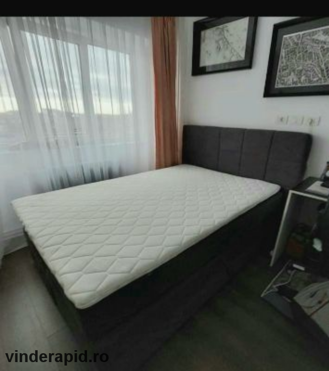 Pat dormitor 2 locuri 140×200 cm , tablie so lada depozitare cap