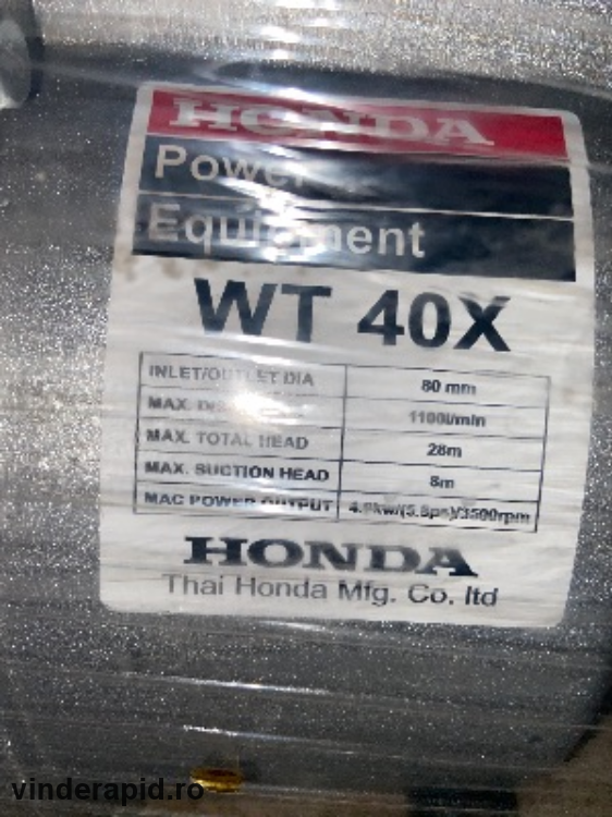 Vând Generator curent Trifazic Honda ECMT 7000 și Pompa de apa H